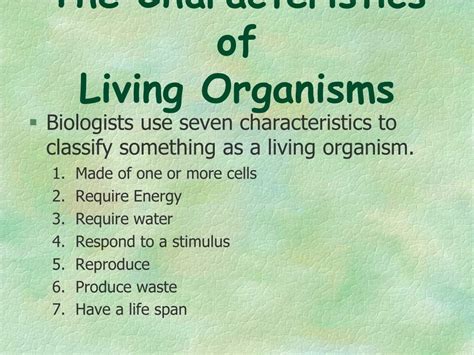 Ppt Characteristics Of Living Organisms Powerpoint Presentation Free Download Id 5404479