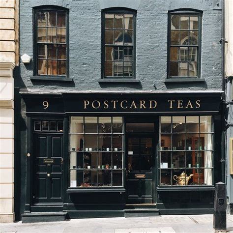 Postcard Teas Mayfair Shop Facade Storefront Design Tea Shop