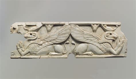 Plaque With Reclining Ram Headed Sphinxes Wearing The Crown Of Upper