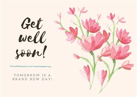 Free, printable, editable get well soon card templates | Canva