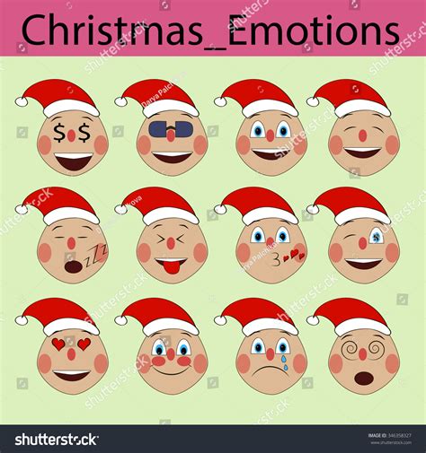 Christmas Emotion Stock Vector Illustration 346358327 Shutterstock