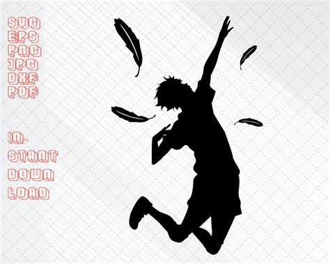 Haikyuu Flying Silhouette Svg Digital Download File Anime Etsy