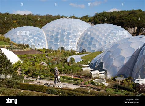 Eden Project Biomes Cornwall England Stock Photo Alamy