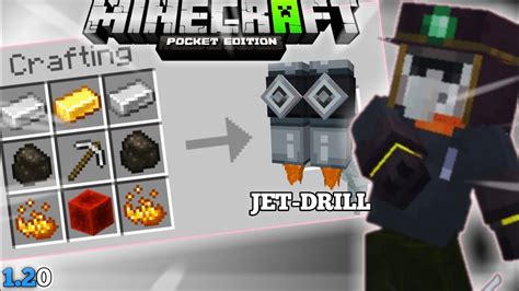 Jet Drill Addon For Mcpe Minecraft 120 Jetpack Mod Youtube