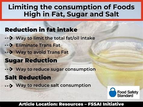 Limiting The Consumption Of Foods High In Fat Sugar And Salt