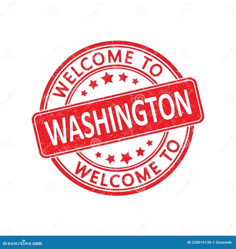 Welcome To Washington Impression Of A Round Stamp With A Scuff Stock