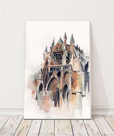 Westminster Abbey Watercolor Painting Original Painting