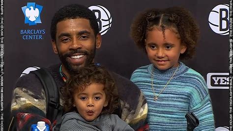 Kyrie Irving At The Podium With His Kids After The Win Vs Raptors