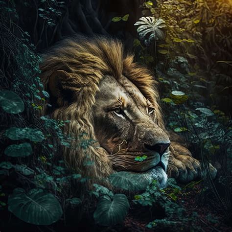 King Lion In The Jungle Photo Wallpaper