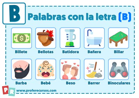 Palabras Con B Para Niños Que Empiezan Por La Letra B