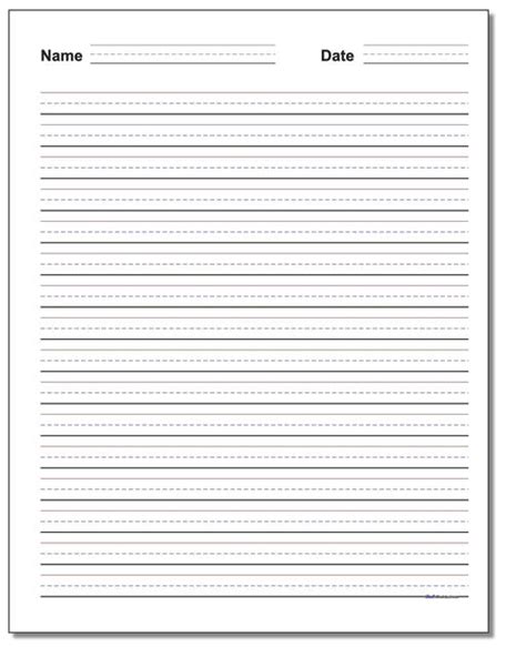 Printable writing paper to learn and practice handwriting suitable for preschool, kindergarten and early elementary. Handwriting Paper