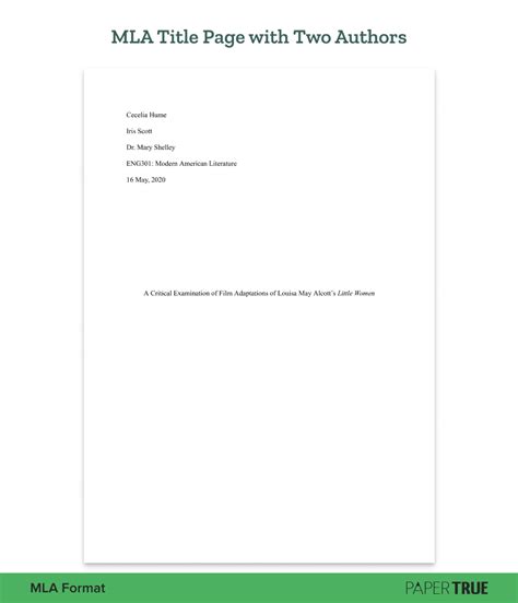How To Create An Mla Title Page Format Steps And Examples