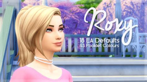 Sims 4 Custom Content Downloads Roxy Hair Edit In 18 Ea Defaults And