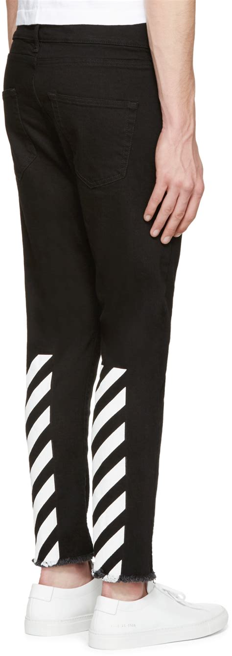 The only thing that was disappointing was that the orange color vinyl can only be used on white or very. Off-white c/o virgil abloh Black Frayed & Cropped Jeans in ...
