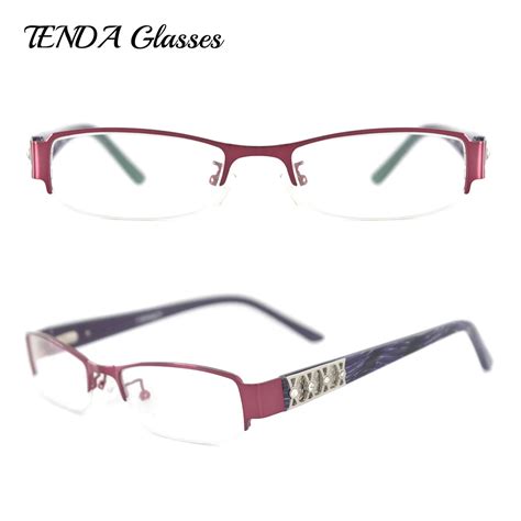 metal half rim fashion designer women eyewear spectacles for prescription eyeglasses with