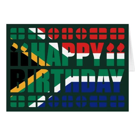 Get perfect birthday gift for your girlfriend from ferns n petals, great collection of birthday gifts that would surely bring smile on her face. South Africa Flag Birthday Card | Zazzle