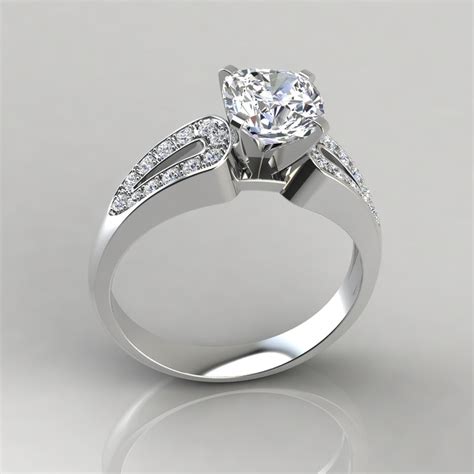 Known for their rounded corners, cushion cut engagement rings are great for couples looking for a softer look with a brilliant shine. Split Shank Vintage Cushion Cut Engagement Ring - Forever Moissanite