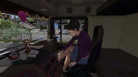 ets2 Animierte Beifahrerin im LKW 1 32 v überarbeitet Sonstige Mod für