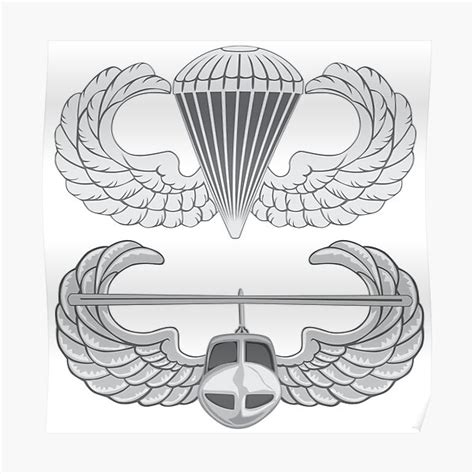 Airborne Air Assault Badges Poster For Sale By Jcmeyer Redbubble