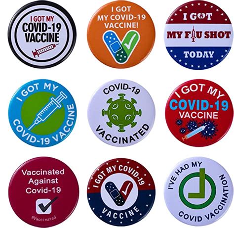 9 Pack Vaccine Button Pins Vaccinated Recipient Notification I Got Vaccinated Against Recipient