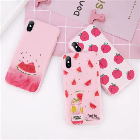 Buy Fruit Pattern Print Candy Color Soft Tpu Phone Case For Iphone 6 6s