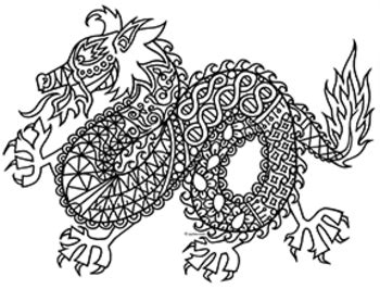 For boys and girls, kids and adults, teenagers and toddlers, preschoolers and older kids at school. Dragon Zentangle Coloring Page by Pamela Kennedy | TpT
