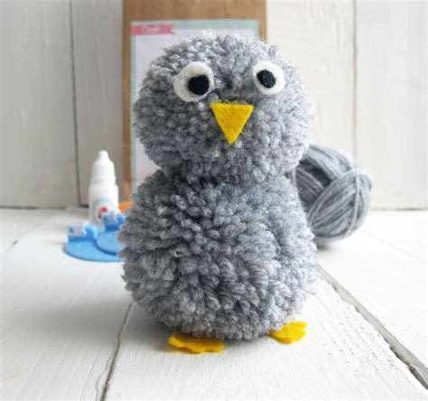 Pom Pom Pets Craft Kit Grey Owl By Sarah Hurley