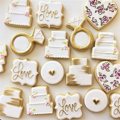 Edible Wedding Favors Decorated Sugar Cookies Wedding Cake Cookies