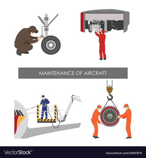 Repair And Maintenance Aircraft Royalty Free Vector Image