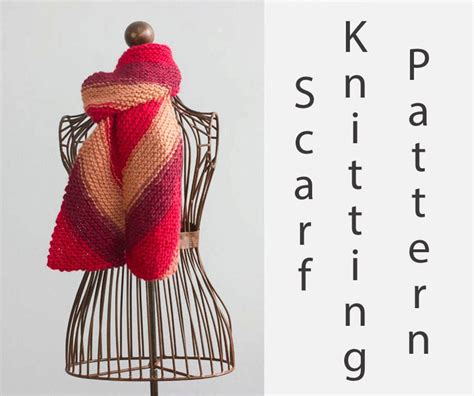 Easy Scarf Knitting Pattern Scarf Pdf Patterm Knit Scarf Etsy