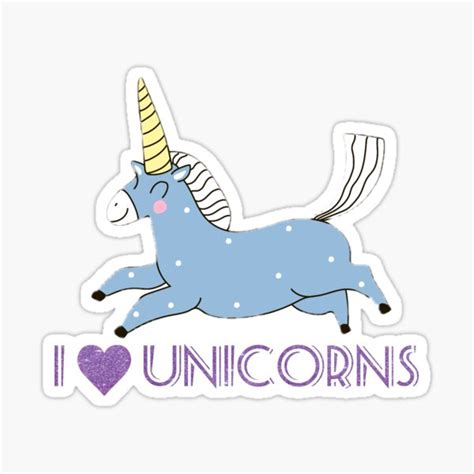 Cute And Happy Blue Unicorn Sticker For Sale By Divaan Redbubble