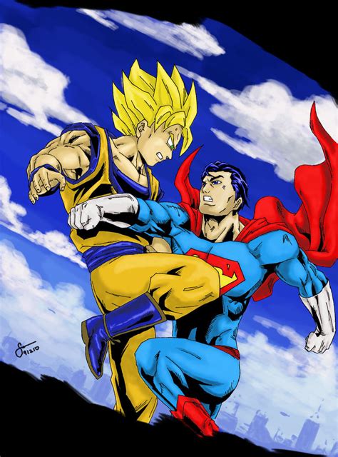 Goku Versus Superman Colored By Stryfers On Deviantart