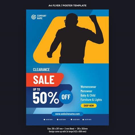 Clearance Sale A4 Flyer Or Poster Template Design 14763044 Vector Art