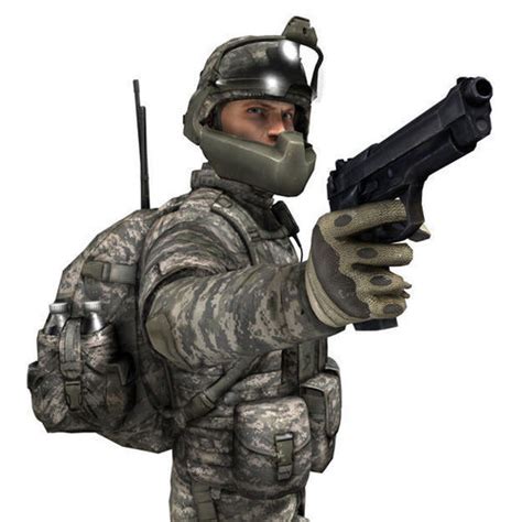 3d Model Us Army Soldier Vr Ar Low Poly Rigged Cgtrader