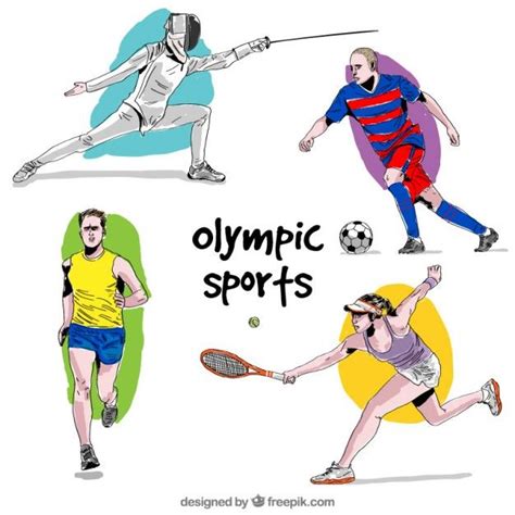 Download Hand Drawn Watercolor Athletes In Olympic Games For Free