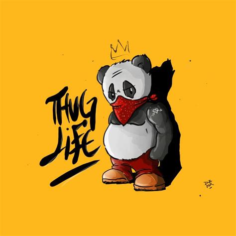Thug Panda Panda Bear T Shirt Teepublic In 2021 Panda Art