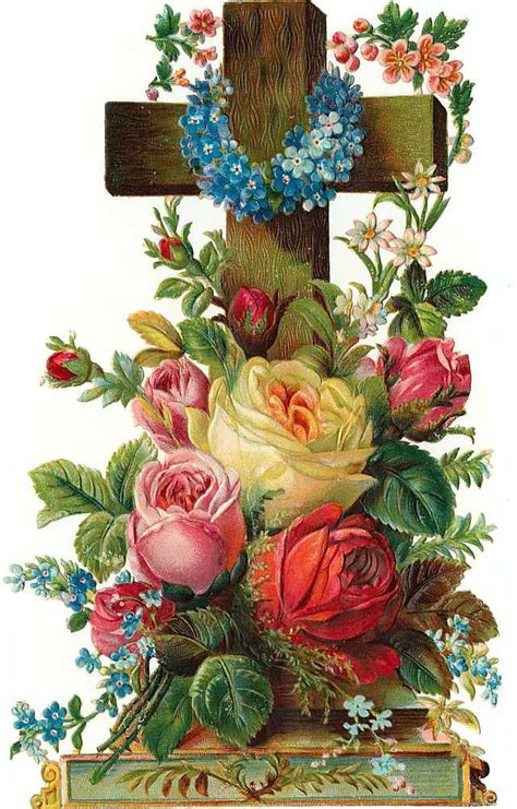 Easter cross with easter flowers. Pin by Margie Alexander on Roses - Vintage | Vintage ...