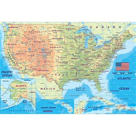 Buy Kopoo Usa Full Map Cities United States Map Usa Map Geography Map