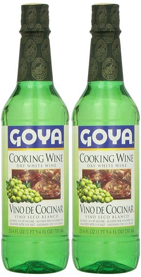 Goya Dry White Cooking Wine 254 Floz Vino Seco Blanco 750ml Pack