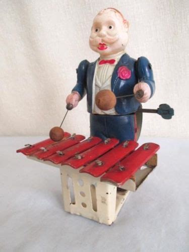 Old Occupied Japan Celluloid And Tin Xylophone Player Vintage Wind Up