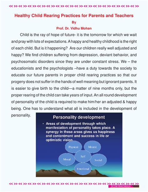 Pdf Healthy Child Rearing Practices For Parents And Teachers Title Page