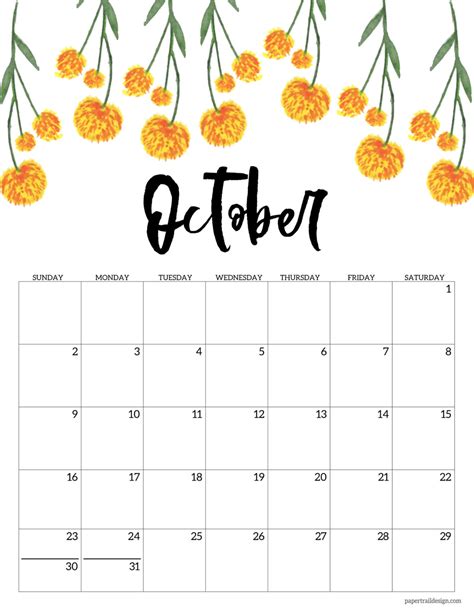 Free Printable 2022 Floral Calendar Paper Trail Design