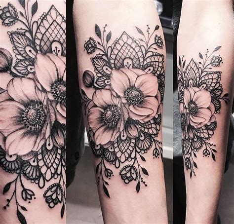 Poppies And Lace Lace Flower Tattoos Lace Sleeve Tattoos Flower