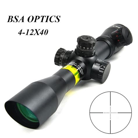Bsa Optics 4 12x40aoe Optic Sight Rifle Scope Redandgreen Illuminated Mil