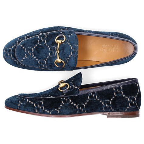 Gucci Velvet Flat Shoes Blue Jordan For Men Save 12 Lyst