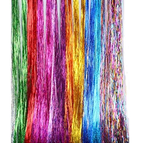48 Hair Tinsel Extensions 310 Strands Holographic Sparkle