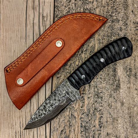 Hand Forged Sanmai Damascus Drop Point Skinner Hometown Knives