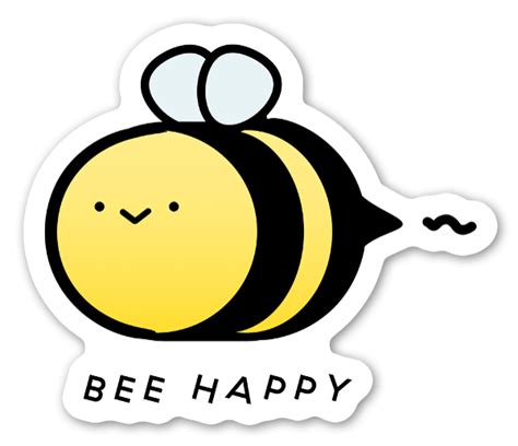 Köp Bee Happy Klistermärke Idag Stickerapp