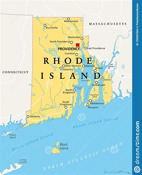 Rhode Island Ri Political Map State Of Rhode Island And Providence