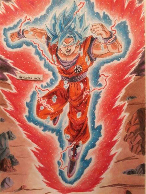 Goku Super Saiyan Blue Kaioken My Last Drawing The Signature Is From